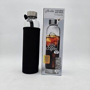 Primula PCGBK-1220 Cold Brew Bottle Cold Brew Travel Black Glass Bottle Neoprene